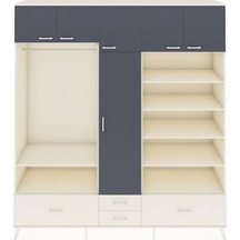 Hyperion Dolap 18 Raflı 4 Çekmeceli Tek Askılı 220x44x243 Aytaşı-antrasit/aytaşı Antrasıt/aytası Hyperion Dolap 18 Raflı 4 Çekmeceli Tek Askılı 220x44x243 Aytaşı-antrasit/aytaşı Antrasıt/aytası