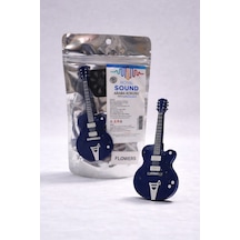 Royal Sound Oto Kokusu Kalorifere Geçme Navy Blue Guıtar Flowers