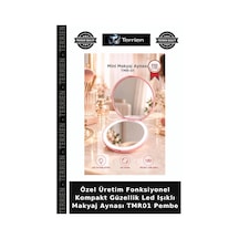 Özel Üretim Fonksiyonel Kompakt Güzellik Led Işıklı Makyaj Aynası Tmr01 Pembe Çok Renkli