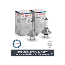 H7 Basic 12v 55w Far Ampulü 499  Uzun Ömürlü Halojen Ampul 2 Adet Far Lambası