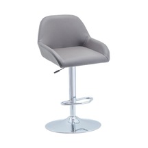 Aramis Gri Deri Bar Sandalye Gri