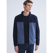 Lcwaıkıkı Basic Lacivert Dik Yaka Polar Erkek Fermuarlı Sweatshirt