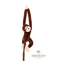 Pelus Maymun Sesli Sarılan Cırt Cırtlı 55 Cm 4 Farklı Renk Kahverengi