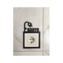 Banyo Priz Çerçevesi Ahşap Siyah