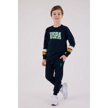 U.S. Polo Assn. Lisanslı Erkek Çocuk Alt Üst 2 Parça Eşofman Takımı Us2213 Lacivert