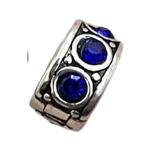 Mavi Taşlı Klips Charm Gümüş