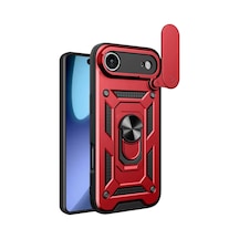 Newface Apple İphone 17 Air Pars Lens Yüzüklü Silikon - Kırmızı