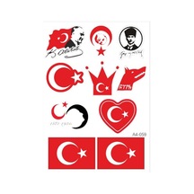 Sevenkardeşler Atatürk - Türk Bayrağı A4 Sticker 059 Tek Paket Ço