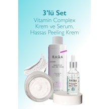 Baga Vitamin Kompleks Krem & Vitamin Kompleks Serum & Hassas Peeling Krem 3'lü Set