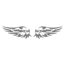 Çift Kanat Oto Logo Sticker 17x17 Cm Gri