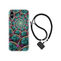 Apple Uyumlu iPhone X XS Kılıf Boyun Askılı Circles 1828