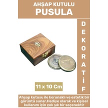 Premium Yüksek Kaliteli Erkek Arkadaş Sevgili Hediyelik Dekoratif Koleksiyon Ahşap Kutulu Pusula