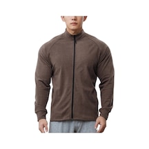 Edwardest Erkekler İçin Çift Taraflı Polar Astarlı Dar Kesim Uzun Kollu Spor Ceket Gri