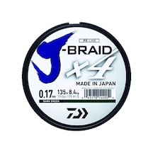 Daiwa J-Braid 4 Kat 135Mt Koyu Yeşil Örgü Ip Misina # 0,07 Mm