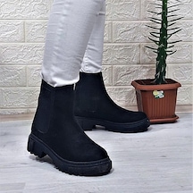 M.p 2744 Siyah Süet İçi Polar Tüylü Bilekten Lastikli Bayan Bot 001