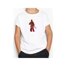 Zepplin Giyim GTA Robber In Red Suit Man Beyaz Çocuk Tişört Beyaz