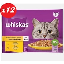 Whiskas Tavuklu Ve Hindili Yet. Kedi Maması 4x85gr Set 12'li