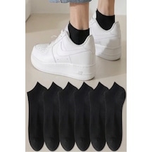 Ozzy Socks 6 Çift Siyah Pamuklu Çizgili Derbili Patik Çorap Konfor Seti Siyah