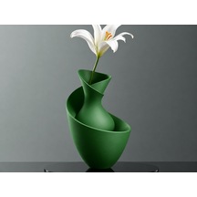 3d Baskı Bold Vazo - Akışkan Formlu Dekoratif Vazo-yeşil Çok Renkli
