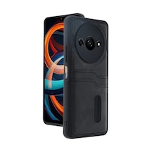 Newface Xiaomi Redmi A3 4g Kılıf Sara Kartvizitli Deri Kılıf - Siyah