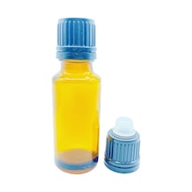 20ml Cam Amber Şişe Düz Kapak Kör Tıpalı 10 Adet