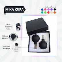 Silikon Vakumlu Mika Yüz Masaj Kupası 2'li Set Siyah Çok Renkli