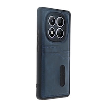 Uray Store Xiaomi Redmi Note 14 Pro 5g Kılıf Sara Kartvizitli Deri Kılıf - Lacivert