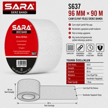Sara S637 Derz Bandı 96 Mm X 90 M, Cam Elyaf Fileli, Kendinden Yapışkanlı