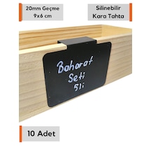 10 Adet Silinebilir Siyah Pvc Etiket 9x6 Cm 20 Mm Geçme Takma