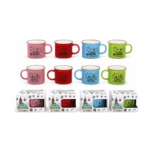 4 Adet İstanbul Temalı Porselen Kupa Bardak Şehir Motifli Tasarım, Çay Kahve Kullanımı, Mug Cup 6x11 Cm