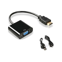 Hdmı To Vga Dönüştürücü Adaptör Mikro Usb Güç Ve Aux Ses Destekli 1080p Full Hd Görüntü Aktar