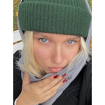 Eke Tekstil Unisex Yeşil Fitilli Yumuşak Basic Bere Yeşil