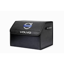Volvo Marka Logolu Oto Bagaj Organizer Çanta Oto Bagaj Çantası 2 Bölmeli Suni Deri 48 Cm X 31 Cm X 29 Cm