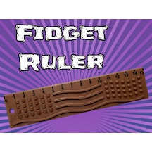 3d Baskı Dokunsal Fidget Cetveli - Kabartmalı Stres Ve Odaklanma Oyuncağı - Kahverengi