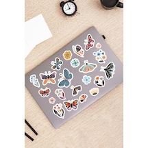 Kelebek Çiçek Bahar Sticker Seti Laptop Ajanda Pc Tablet Telefon Defter Etiket Bullet Journal Diğer