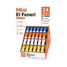24 Adet Pilli Mini El Feneri Anahtarlık Lambası Aydınlatma Işığı Deprem Çantası Feneri Kulplu 9920