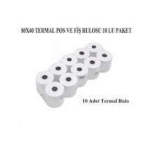 80X40 TERMAL POS VE FİŞ RULOSU 10 LU PAKET