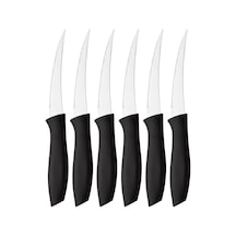 Sebze Ve Meyve Bıçağı, Çelik, Siyah, Lazer Kesim Tırtıklı Uç, 22 Cm, 6 Adet Çok Renkli
