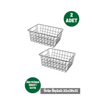 2 Adet Çok Amaçlı Sepet Organizer Banyo Düzenleyici Kiler Mutfak Organizer Dolap İçi Düzenleyici Met Diğer