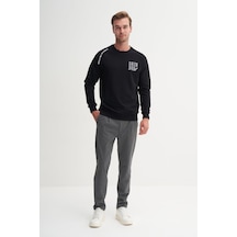 Cazador 53720 Erkek Kapşonlu Yaka Sweatshirt Siyah