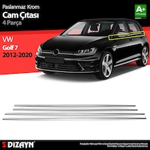 S-Dizayn Vw Golf 7 Krom Cam Çıtası 4 Prç 2013-2020