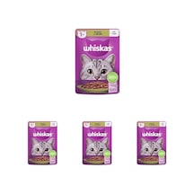 Whiskas Pouch Jöle İçinde Kuzulu Yetişkin Kedi Konservesi 85 Gr Tekli Paket 4 Paketi