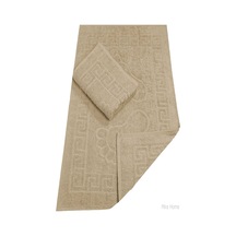 2 Li Banyo Ayak Havlusu %100 Pamuk 50x70 Cm Menesch Kahve Renkli