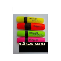 Fosforlu Kalem Set 4 Lü Sarı