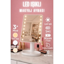 Dokunmatik Led Işıklı Usb Li Masa Üstü Makyaj Aynası Makyaj Aynası Ledli Çok Renkli