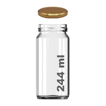 244 Ml Kavanoz Metal Gold Konserve Kapaklı 244 Cc Şeffaf Uzun Cam Kavanoz 2 Adet Diğer