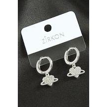 - 953 - Zirkon Taşlı - Novapazr - Küpe-gümüş Rengi çok renkli