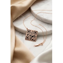 925 Ayar Gümüş Karekod Kolye Rose Gold