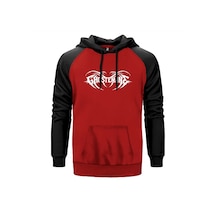 Ghostemane Text Kırmızı Renk Reglan Kol Sweatshirt Kırmızı