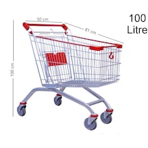 100 Litre Kartal Metal Market Alışveriş Arabası / En:50 Boy:81 Yükseklik:100 Cm